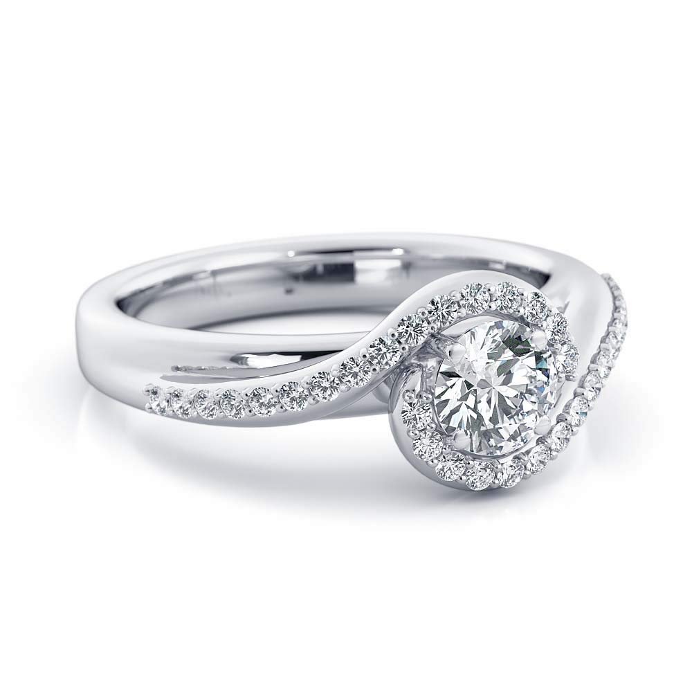 1CT Round Cut Moissanite Engagement Ring for Women - Platinum Plated Sterling Silver Wedding Band, Promise Ring & Anniversary Gift - Perfect for Proposals, Valentine's Day & Special Occasions