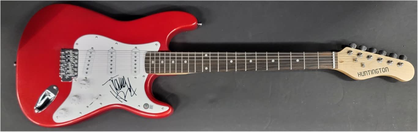 Tommy Henriksen Hand Signed Autographed Van Halen Guitar with Beckett BAS 76323 COA - Perfect for Music Collectors & Rock Memorabilia Displays