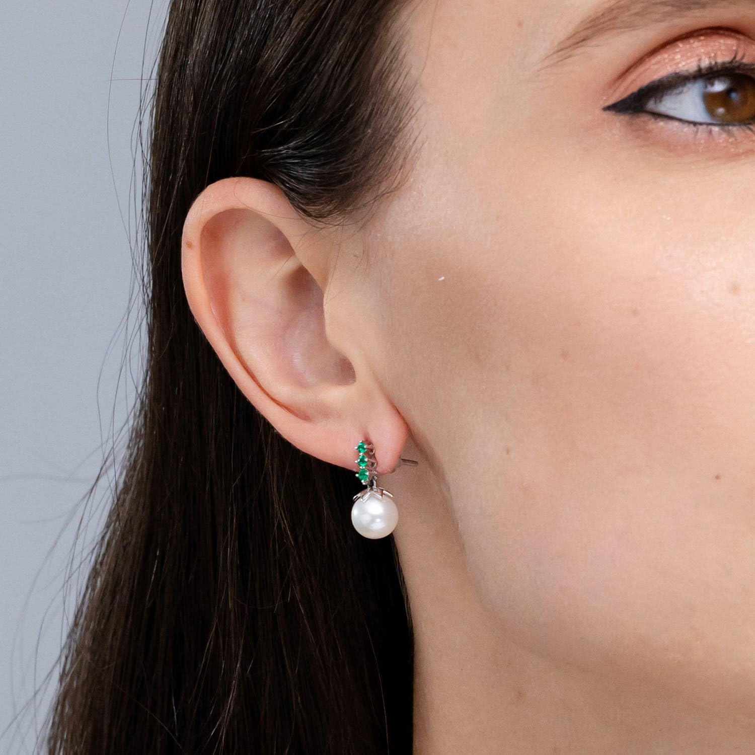 Angara Freshwater Cultured Pearl Drop Earrings for Women - Sterling Silver & 14K Gold | June Birthstone Jewelry, Wedding & Anniversary Gift | Elegant Pearl Earrings for Bridal, Party & Formal Occasions