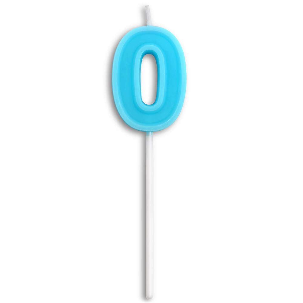 Happy Birthday Number 0 Candle - Blue Dollet Cake Topper for Birthday Party Decorations | Perfect for Birthday Cakes, Cupcakes & Celebration Desserts