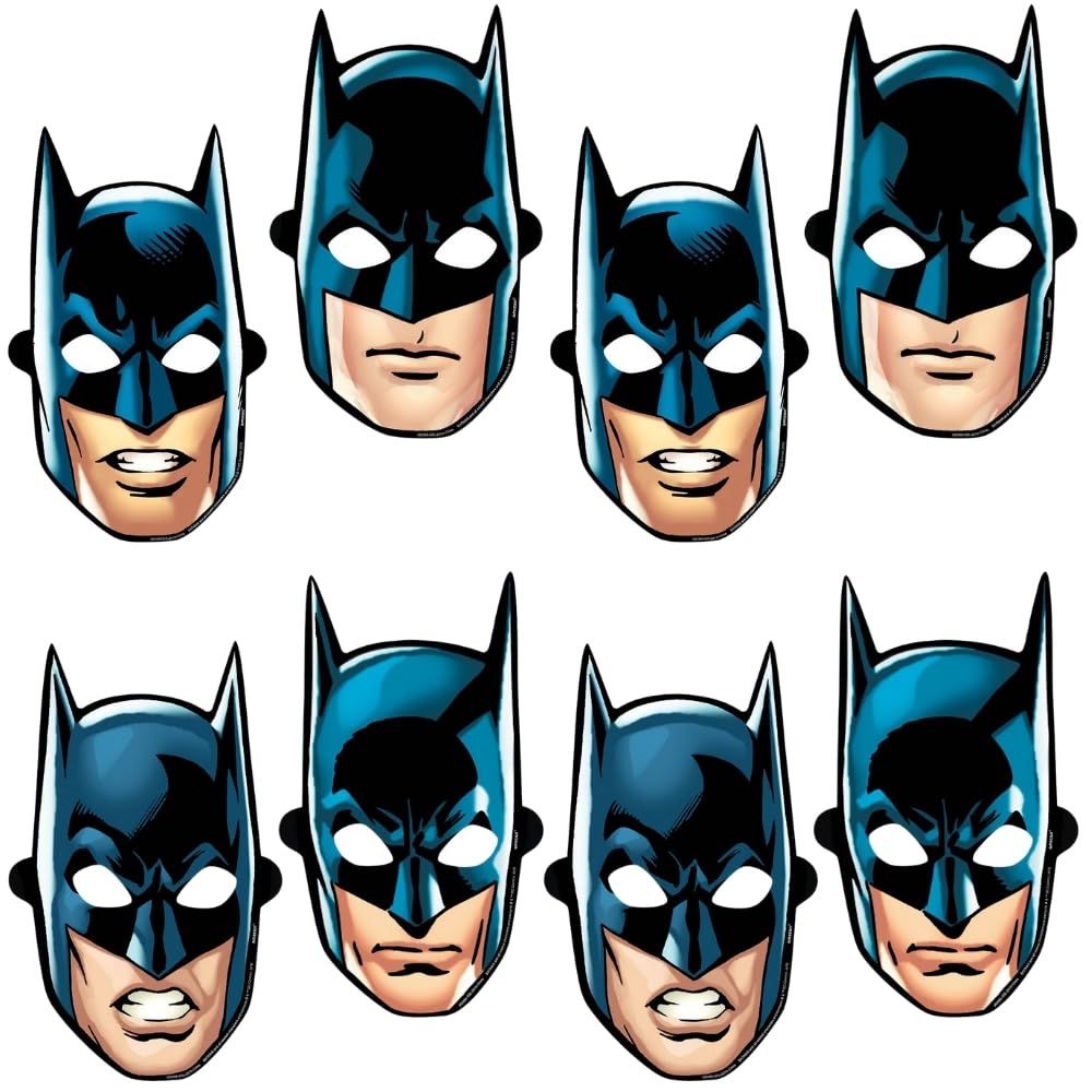 Batman Paper Masks 8-Pack for Cosplay & Themed Parties
