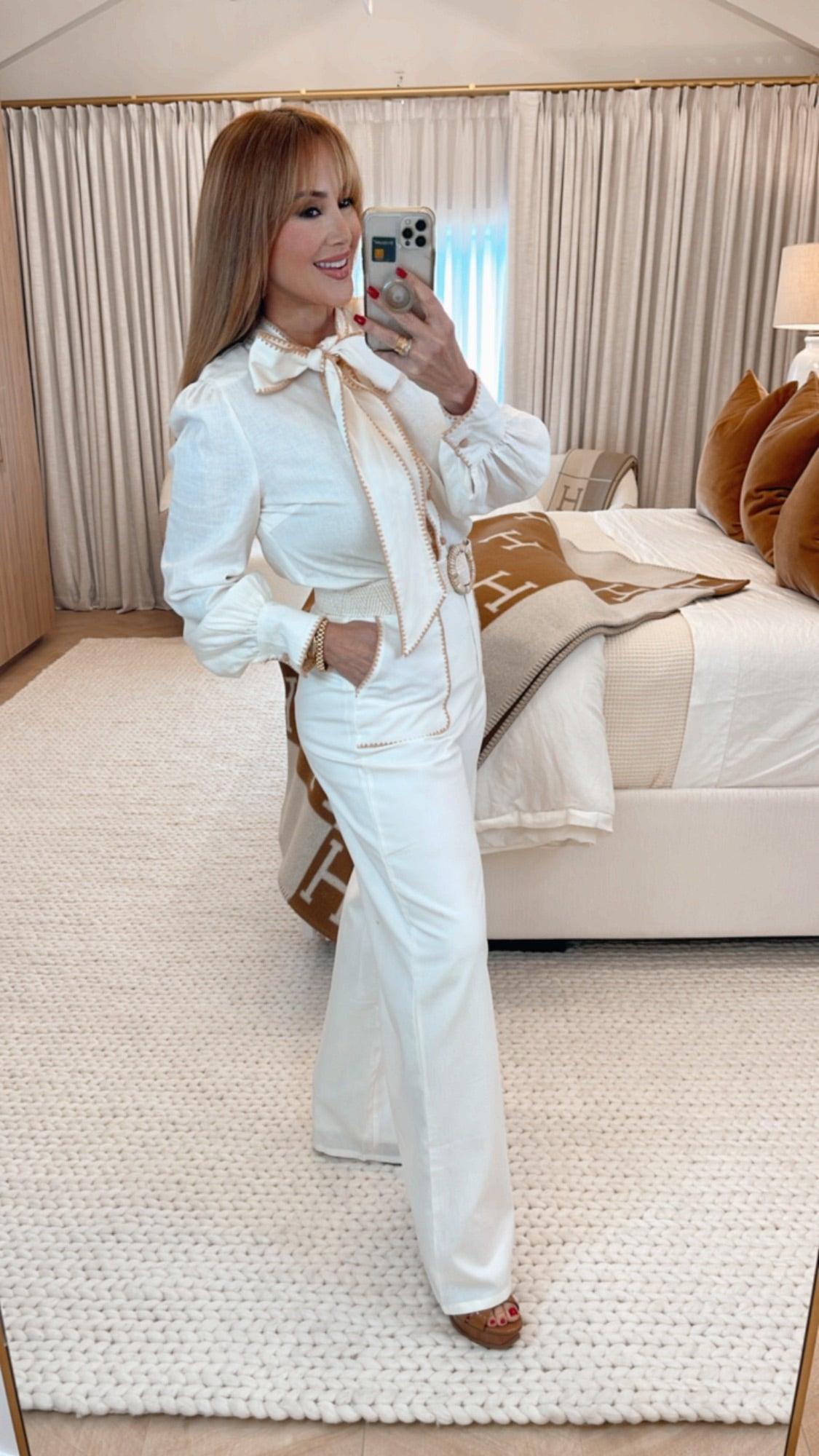 Stylish Off-White Linen Pants for Women - Breathable Summer Casual Trousers | Perfect for Beach Vacations, Outdoor Events & Boho Fashion