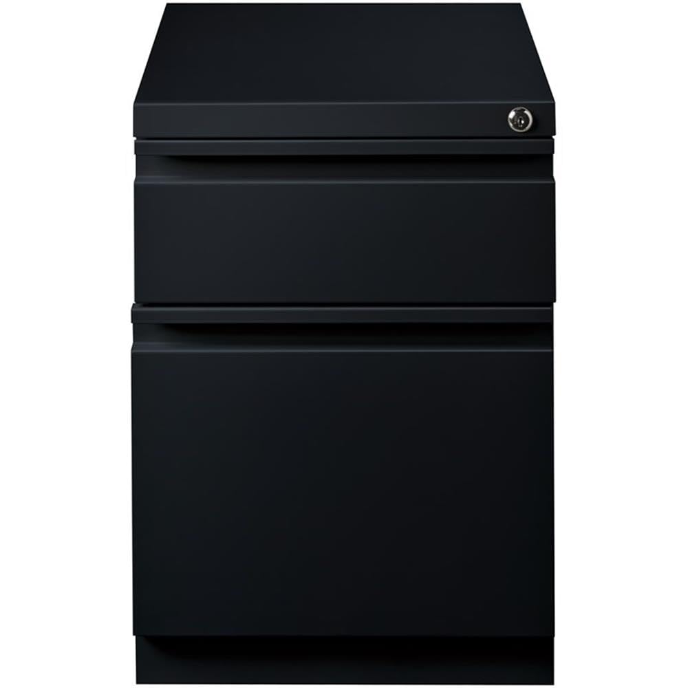 2-Drawer Mobile File Cabinet with Locking Wheels - Black Office Organizer for Home & Workspace Storage