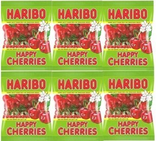 Haribo Happy Cherry Gummy Candy - 6 Pack (200g Each) | Bulk Sour & Sweet Chewy Candy for Parties, Snacks & Movie Nights