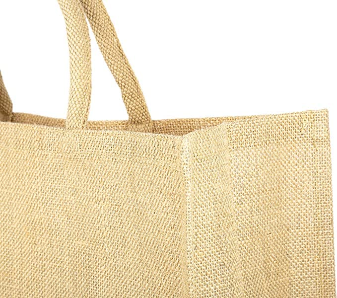 10 Pack Extra Large Jute Burlap Tote Bags - 18”x13”x8” Eco-Friendly Beach Bags with Cotton Handles for Shopping, Groceries, Picnics & Farmers Market