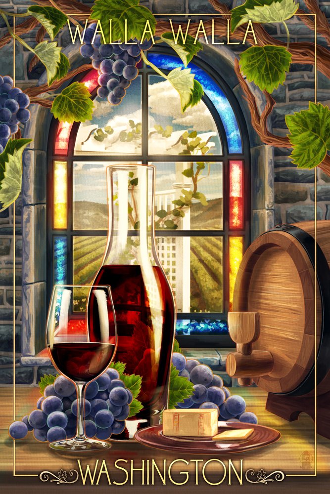 Premium Walla Walla Washington Cabernet Sauvignon Metal Wall Art - 16x24