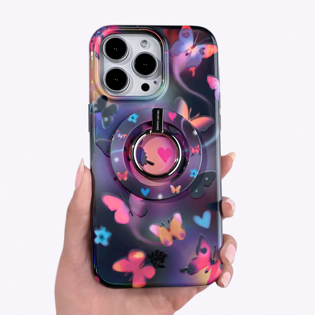 Aurora Butterfly MagSafe Grip Ring - Magnetic Phone Holder for iPhone 12/13/14/15 Pro Max, Secure Anti-Slip Grip - Perfect for Driving, Workouts, and Everyday Use