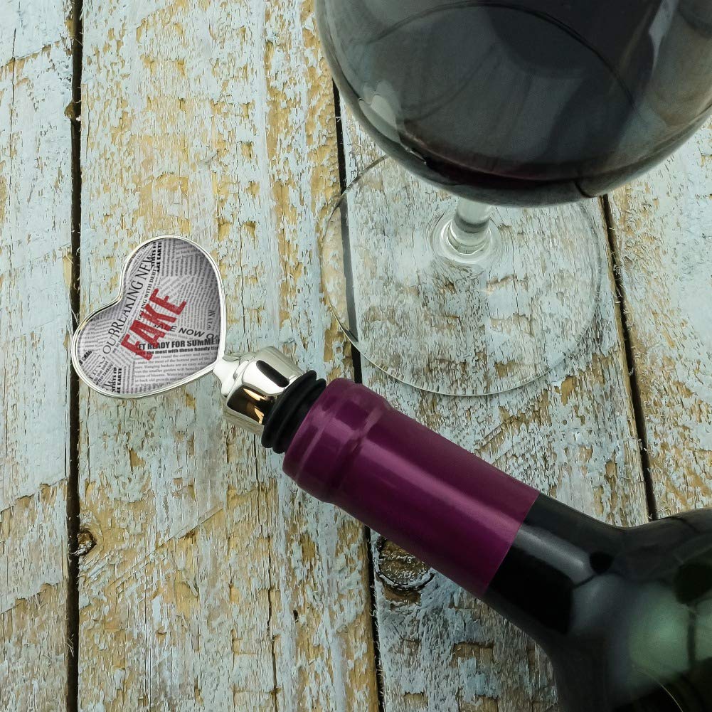 Donald Trump Fake News Heart Love Wine Bottle Stopper - Funny Novelty Gift for Political Enthusiasts - Perfect for Parties, Gag Gifts & Wine Lovers