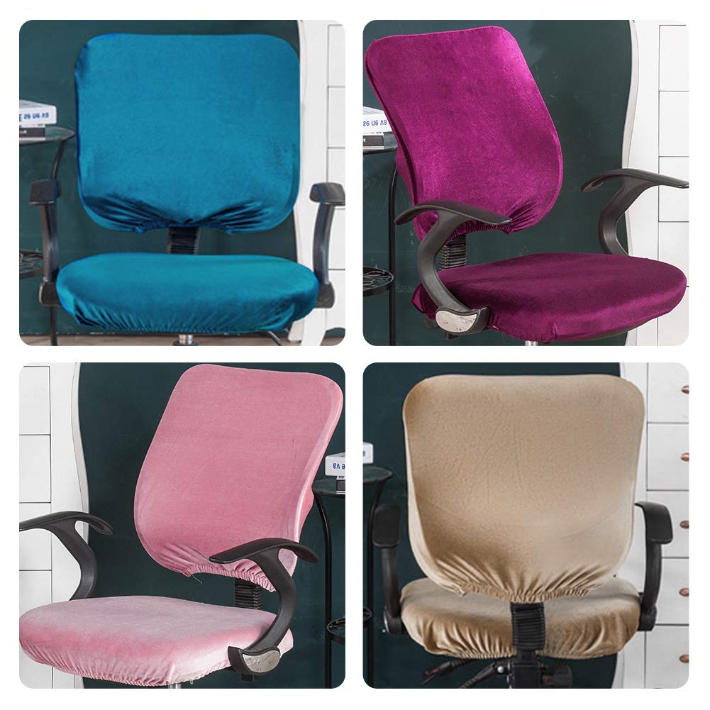 Stretchable Removable Split Chair Cover for Office & Computer Chairs - Breathable Elastic Seat Slipcover Protector (Khaki) - Perfect for Home Office Decor & Workspace Protection