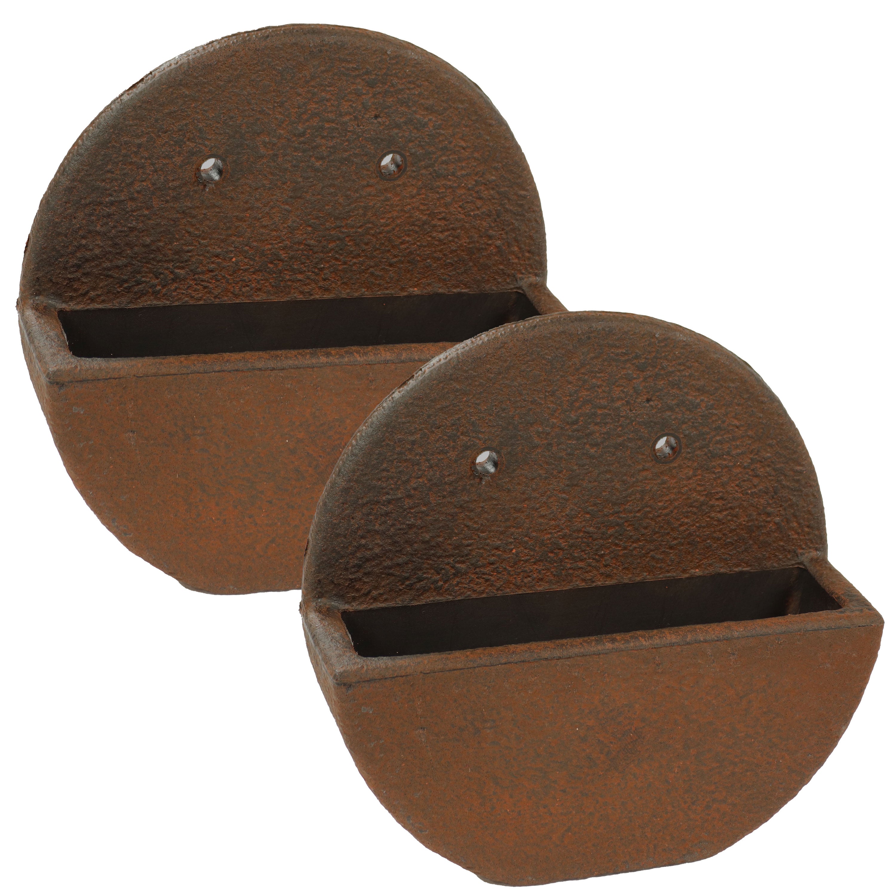 Sunnydaze 12 Inch Round Outdoor Wall Planter - Dark Brown Hanging Flower Pot for Garden, Patio, and Balcony Decor