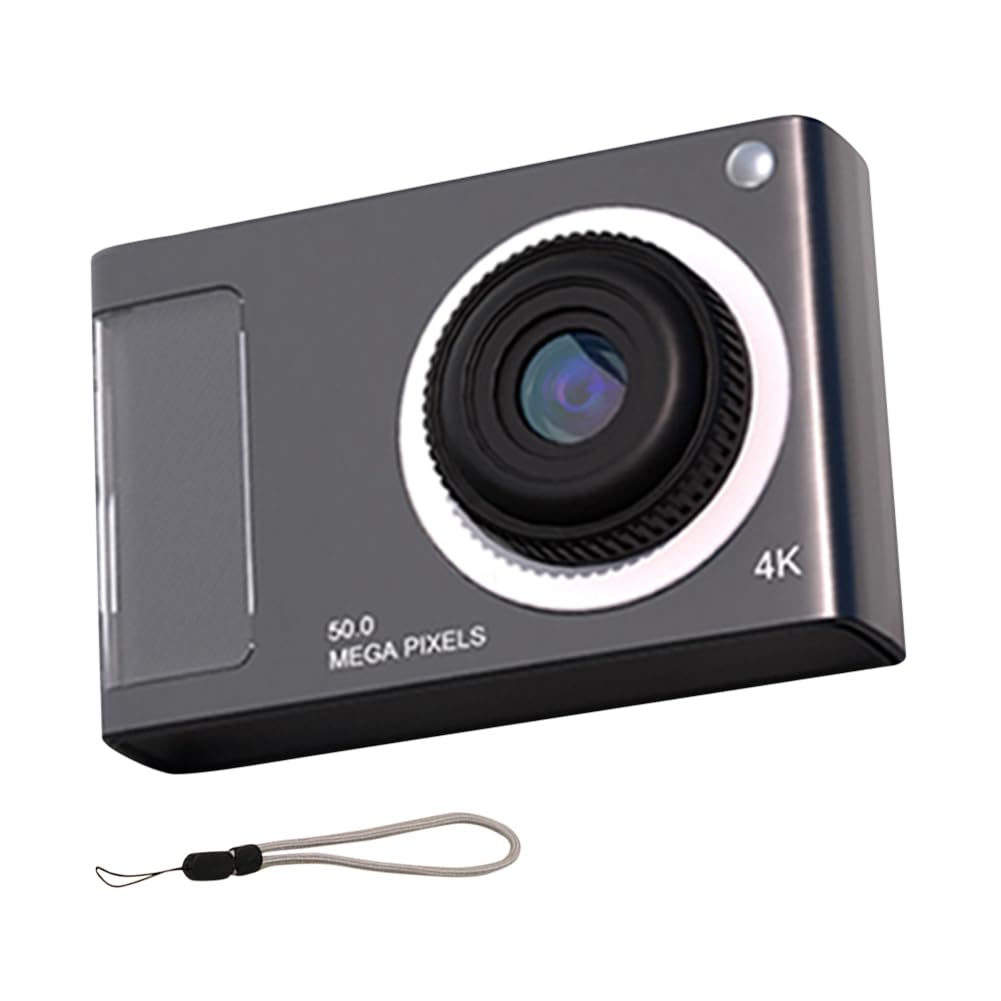 Luejnbogty 48MP HD Mini Camera with 2.4in IPS Display - 4K Video Camera for Kids & Students with Fill Light, Black - Perfect for School Projects, Travel Vlogging & Outdoor Adventures
