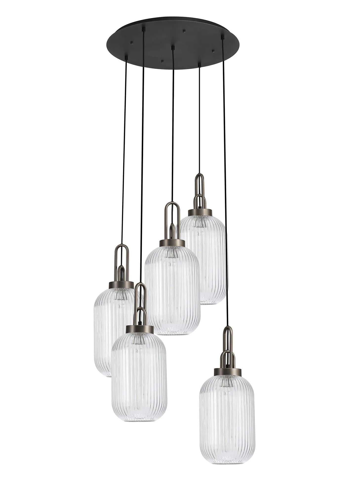 Stylish Cadiz 5-Light Cluster Pendant Light Fixture - Modern Ceiling Lighting for Dining Room, Kitchen & Living Room