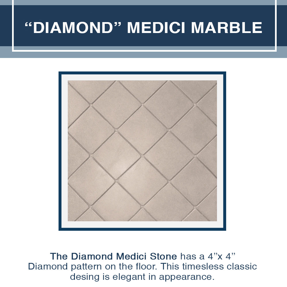 Freedom Rafe Marble Diamond Alcove Shower Enclosure Kit - Waterproof Bathroom Upgrade for Modern Homes, Spa-Like Shower Experience