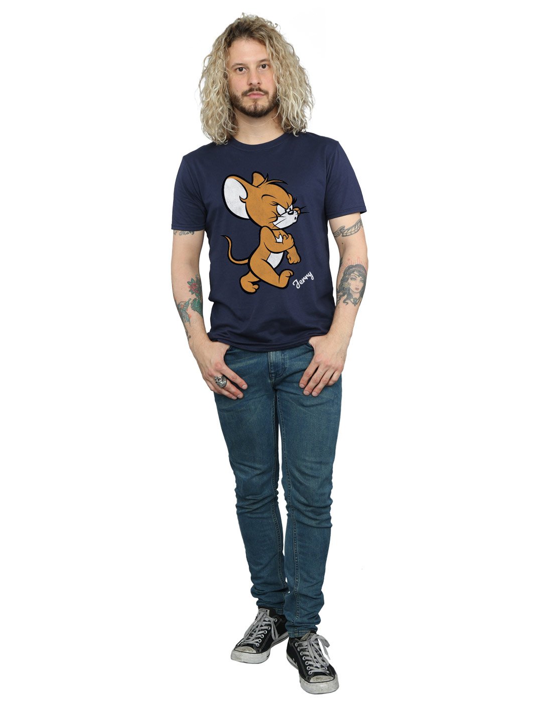 Tom and Jerry Men's Angry Mouse Graphic T-Shirt - Navy Blue XX-Large - Funny Cartoon Tee for Casual Wear, Gifts, and Pop Culture Fans