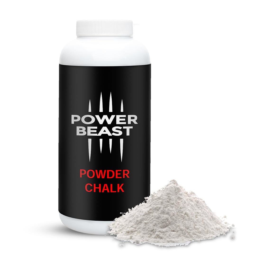Power Beast Magnesium Carbonate Chalk - 4.3oz (120g) Gym Chalk for Weightlifting, Rock Climbing & Gymnastics | Non-Slip Grip Enhancer for CrossFit, Bouldering & Billiards | Perfect for Gym, Home Workouts & Outdoor Sports