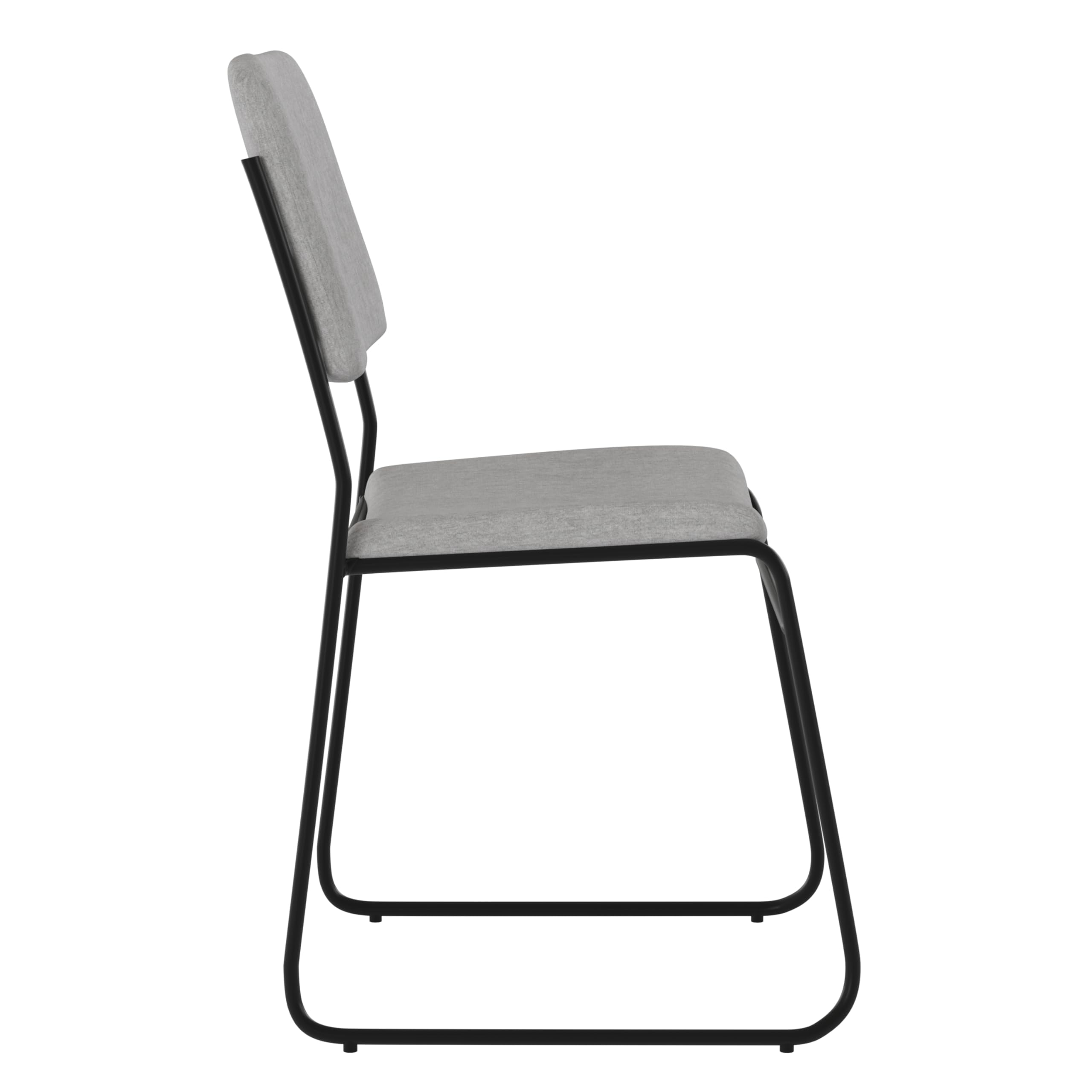 EMMA + OLIVER Egan Heavy Duty Stack Chair - Gray Full Back Ergonomic Office Chair with 880 lb Weight Capacity - Commercial Grade for Restaurants, Cafes, and Conference Rooms
