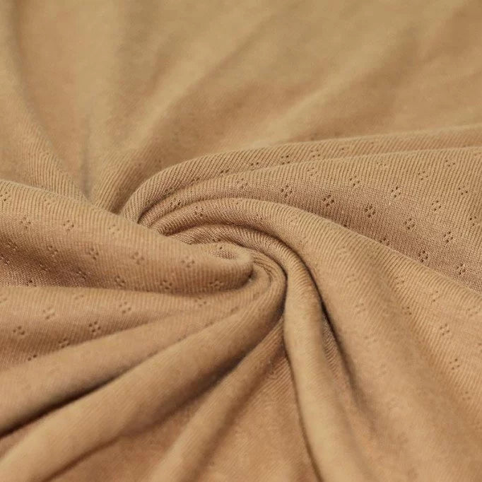Soft Pointelle Knit Sweater in Camel Color - Women's Casual Pullover for Fall & Winter | Perfect for Office, Dates, and Cozy Evenings