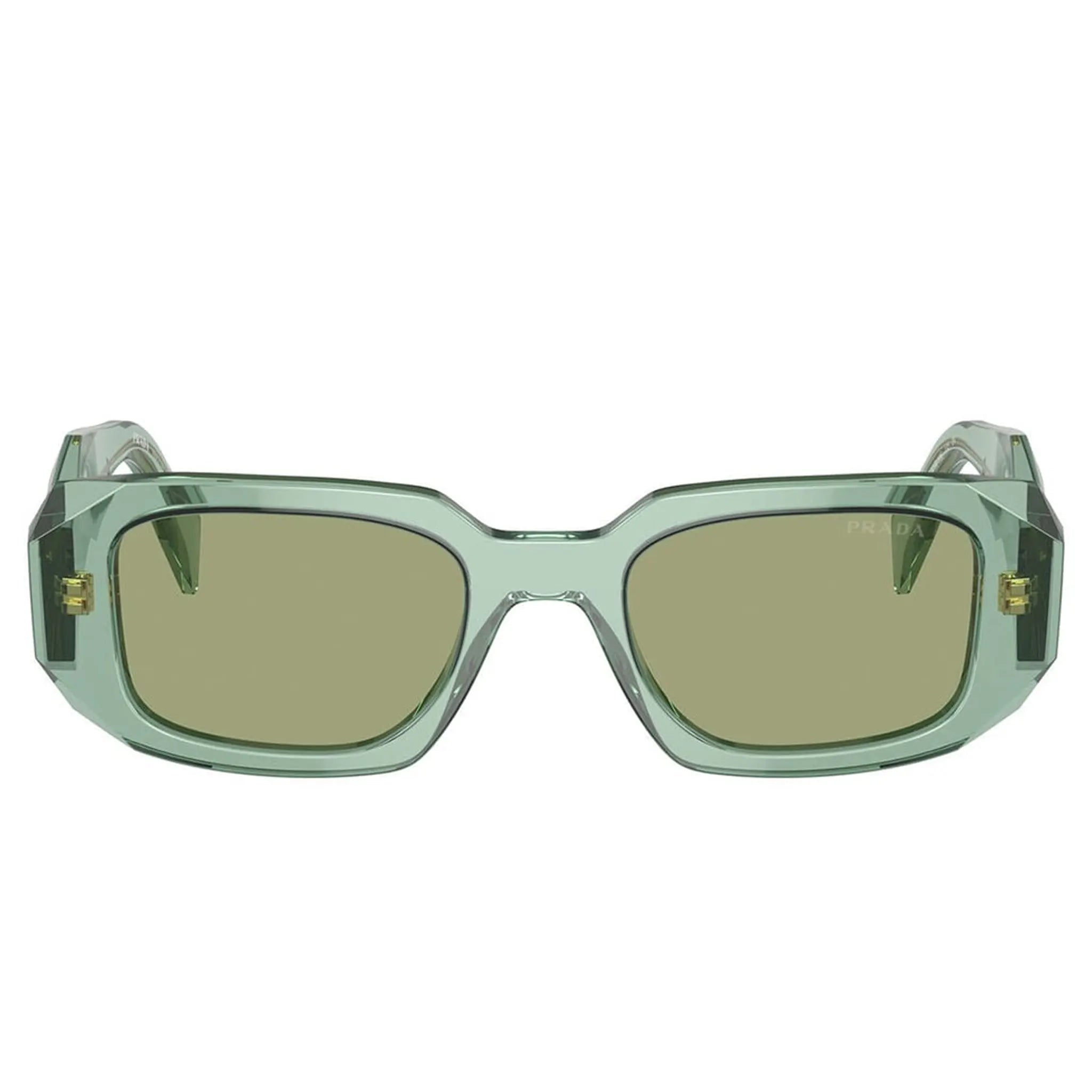 Prada PR 17WS 11R10E Transparent Sage Sunglasses for Women - Luxury Designer Shades for Summer, Beach & Outdoor Activities