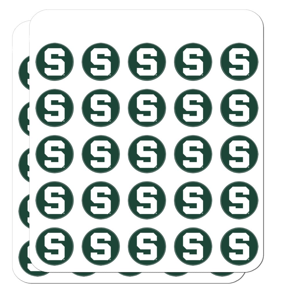 Michigan State Block S 1 Inch Planner Stickers - Clear Scrapbooking Decals for Bullet Journals, DIY Crafts & School Supplies | Perfect for College Students, Planners & Scrapbook Enthusiasts