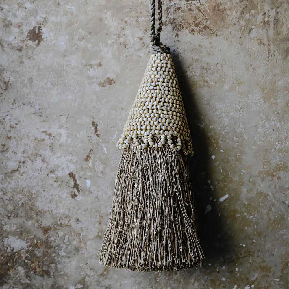 Natural Vetiver Beaded Tassel Air Freshener for Home & Car | Handmade Aromatherapy Decor for Living Room, Bedroom & Office