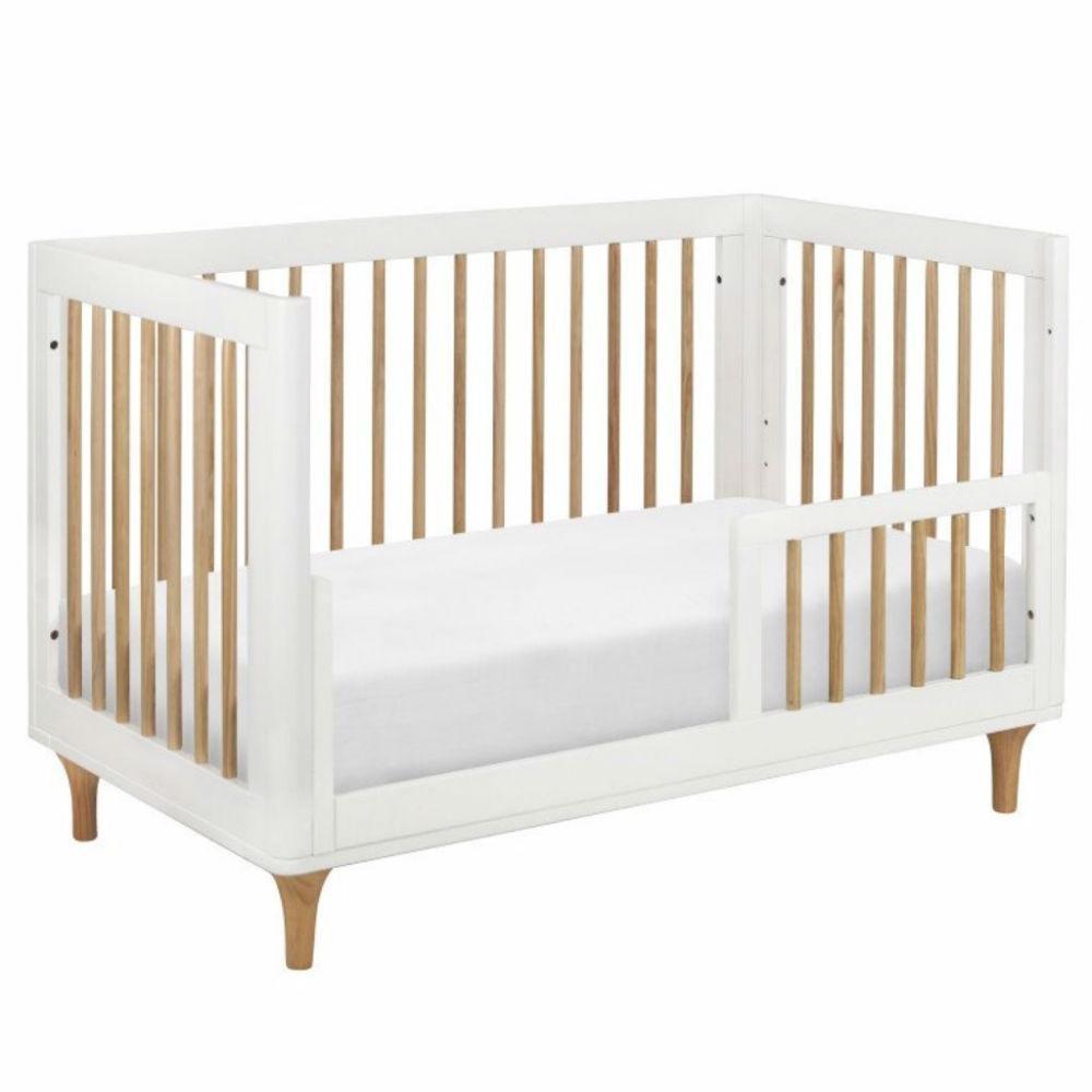 Babyletto Lolly 3-in-1 Convertible Crib - White & Natural | Modern Nursery Furniture for Newborns to Toddlers | Safe & Stylish Baby Bedroom Decor