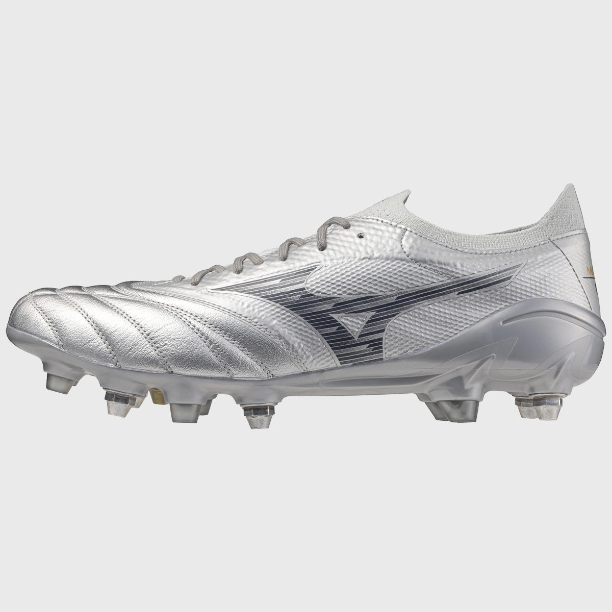 Mizuno Morelia Neo IV Beta Elite Mix Rugby Boots - Galaxy Silver | Lightweight Soccer Cleats for Men | Perfect for Rugby, Football & Training on Grass Fields