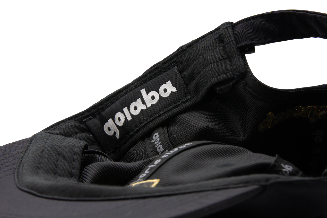 Goiaba E.C. 6-Panel Nylon Baseball Cap - Black & Gold - Adjustable Snapback Hat for Men & Women - Perfect for Outdoor Sports, Hiking, and Casual Wear