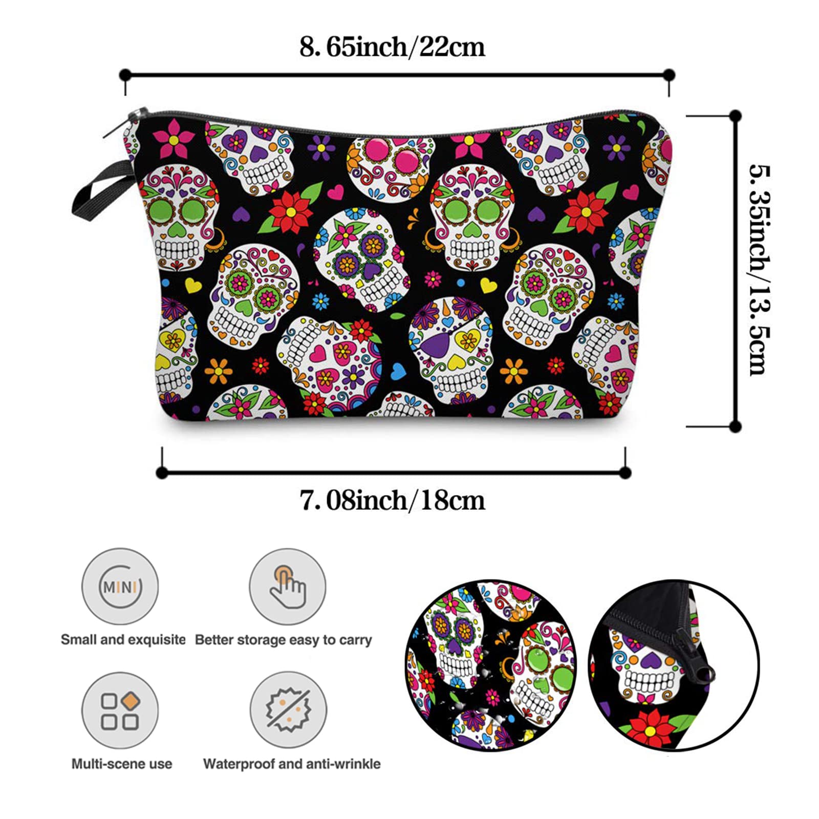 2 Pack Cute Waterproof Makeup Bag for Women - Travel & Purse Organizer