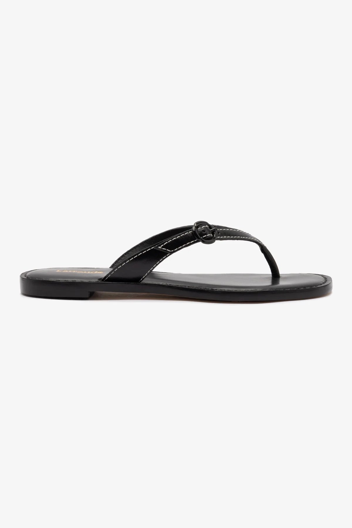 Mary Kate Flat Sandal - Black Leather Women's Comfortable Casual Sandals for Summer, Beach, and Everyday Wear