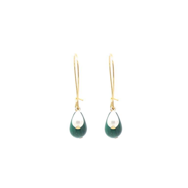 Penelope Malachite 3-in-1 Convertible Earrings - Stud, Hoop & Dangle Style for Women | Perfect for Parties, Weddings & Everyday Wear