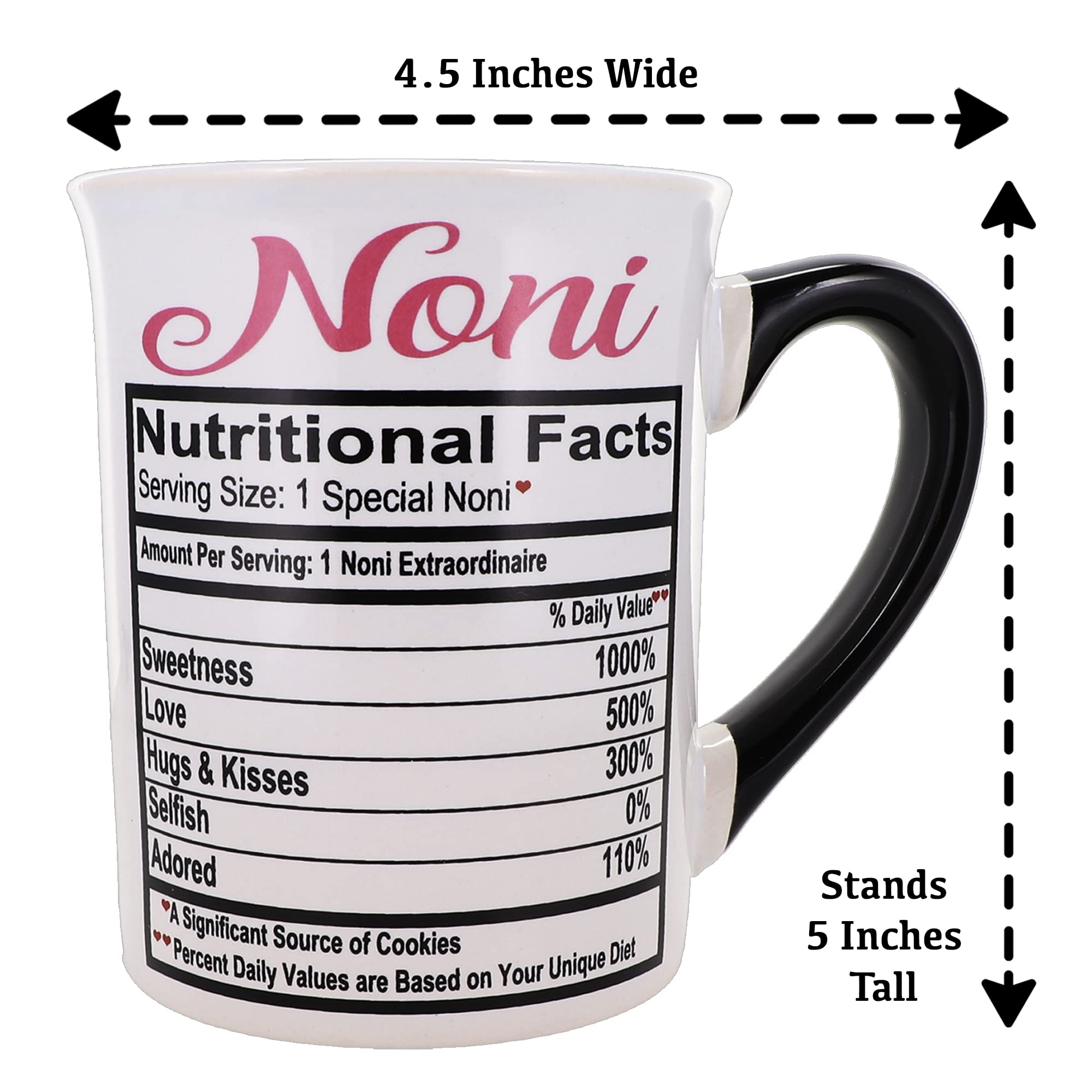 Ceramic Noni Nana Coffee Mug - Perfect Gift for Grandma, Mom & Women | Large Stoneware Tea Cup for Birthday, Christmas & Home Decor | Ideal for Cozy Mornings & Heartwarming Family Moments