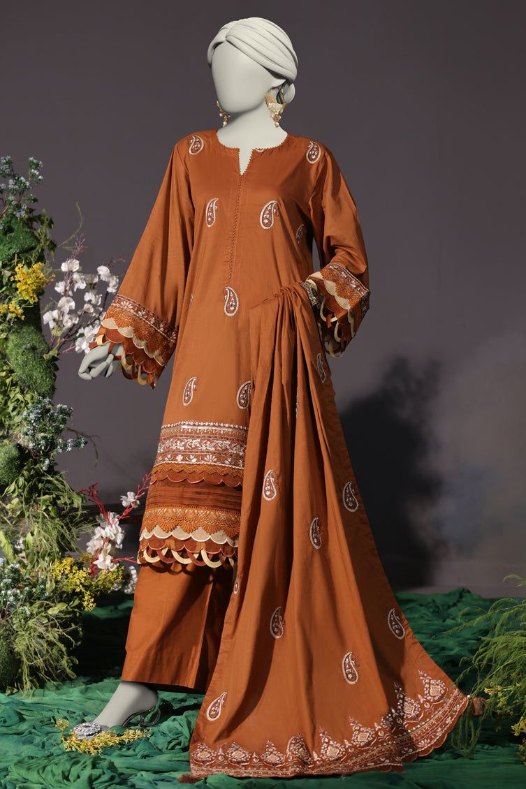 J. Junaid Jamshed Cambric Brown Unstitched Suit for Men - Premium Pakistani Formal Wear for Weddings & Special Occasions