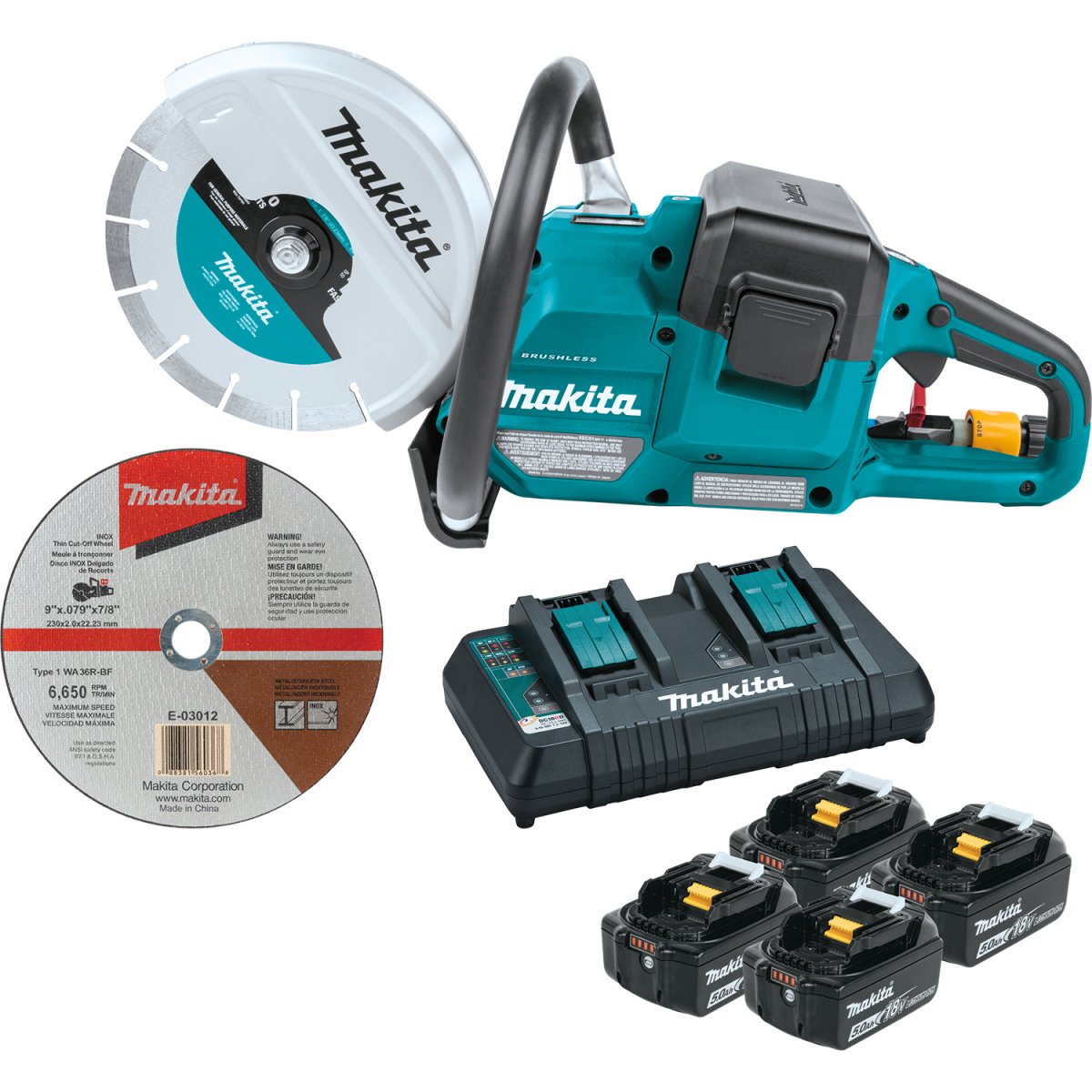 36V (18V X2) LXT® Brushless 9 Power Cutter with AFT® & Electric Brake - Cordless Cutting Tool for Metal, Wood & Concrete - Perfect for Construction, Renovation & DIY Projects