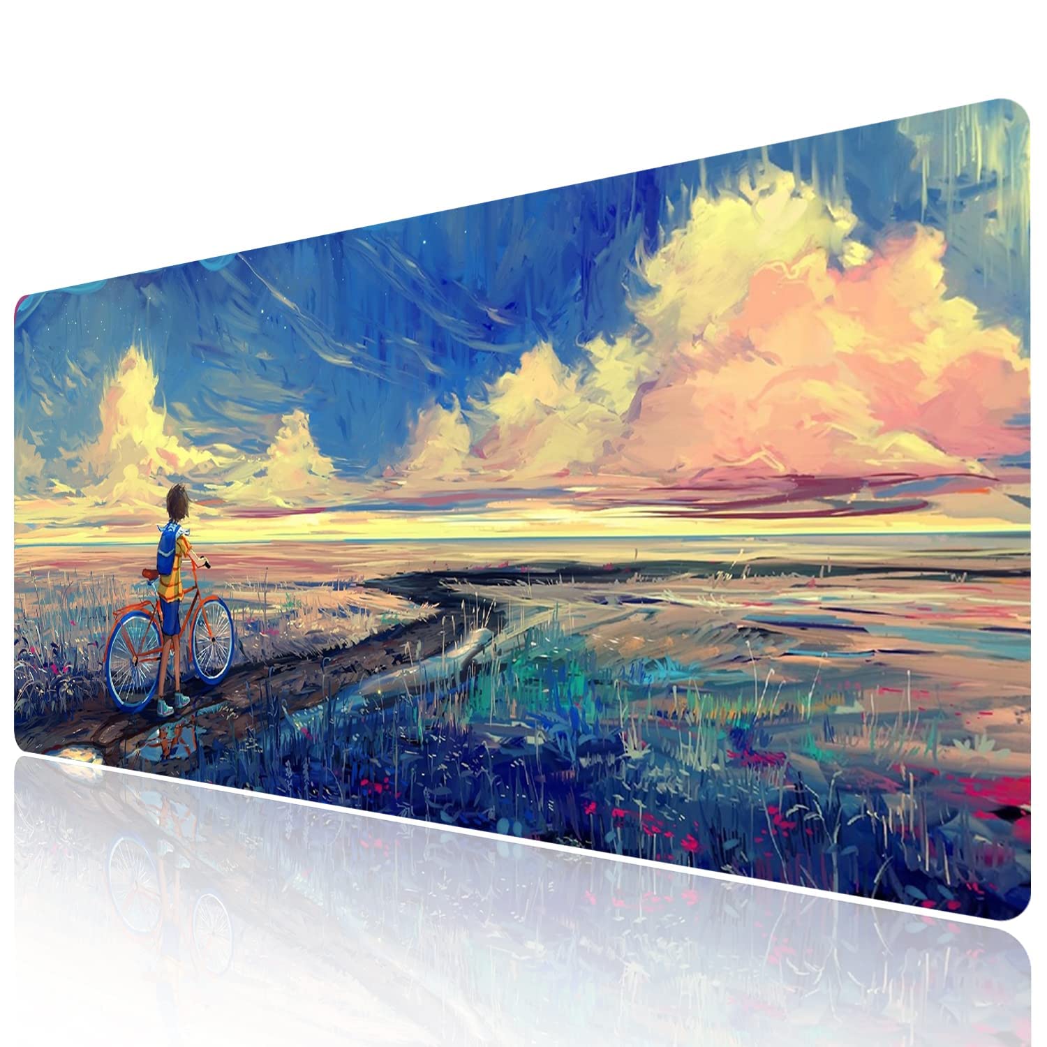 KINEEPLE XXL Large Gaming Mouse Pad - 35.4×15.75 Inch Waterproof Desk Mat with Non-Slip Base & Stitched Edges - Extended Keyboard Mousepad for PC, Laptop, Office & Home Computer Accessories (Model J-021) - Perfect for Gaming, Work & Study Setups