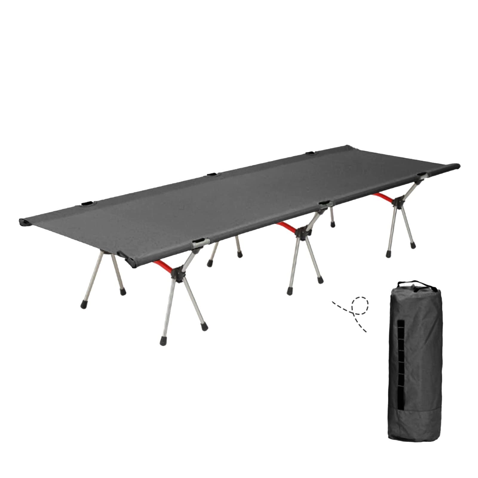 YINHAO Portable Foldable Camping Cot - Lightweight Outdoor Sleeping Bed for Camping, Hiking, Backpacking & Picnics (Black) - Perfect for Backyard, Beach & Travel Adventures