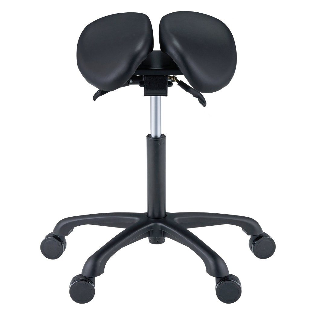 Master Massage® Ergonomic Posture Saddle Chair - Adjustable Height & Tilt Hydraulic Swivel Stool with Aluminum Base & Rubber Wheels (Black/Color Options) - Perfect for Office, Home, Salon & Massage Therapy Workspaces