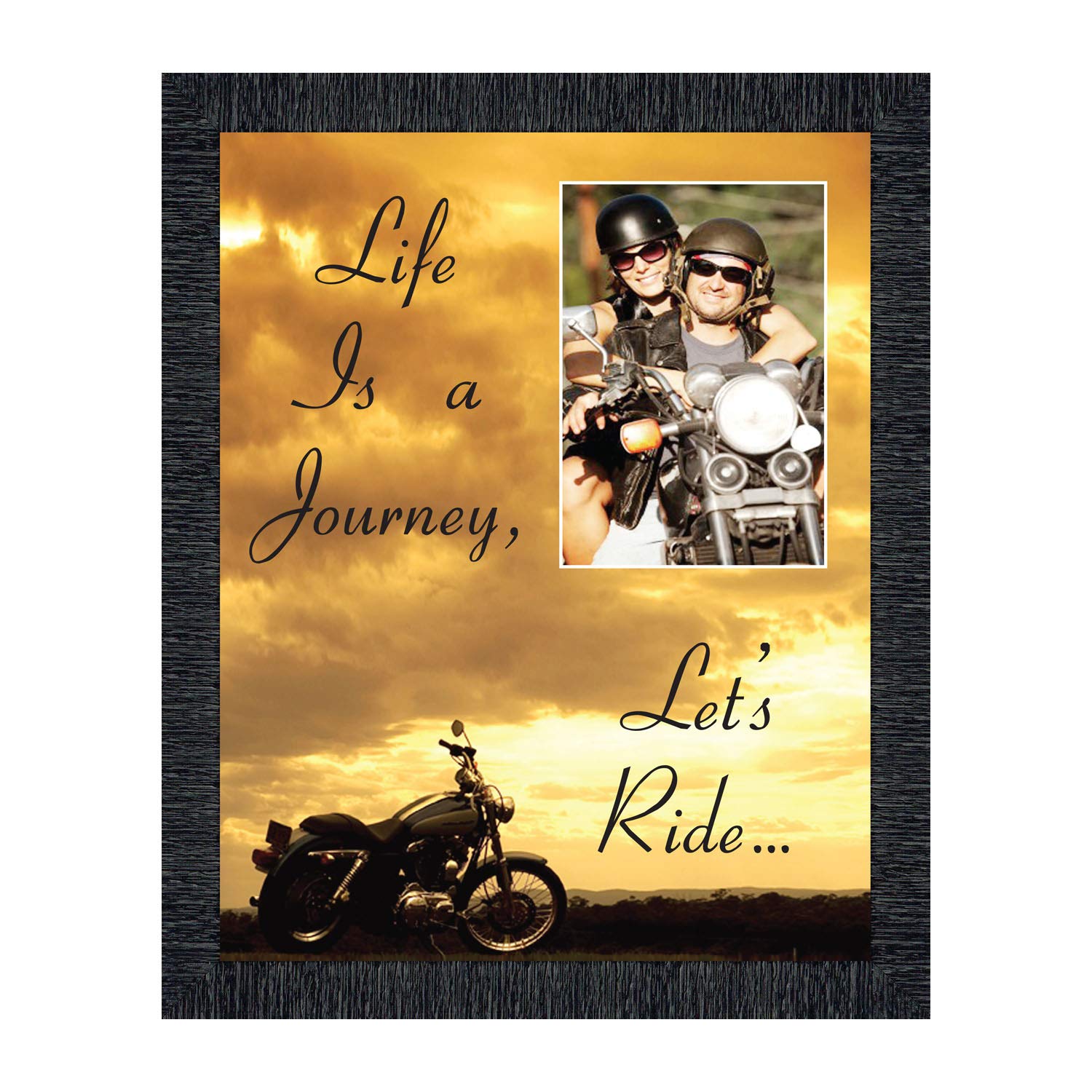 Harley Davidson Classic Picture Frame - Home Decor Wall Art for Men & Women - Perfect Gift for Wedding, Christmas, Birthday (5007CH) - Ideal for Living Room, Bedroom, Office & Man Cave Decor