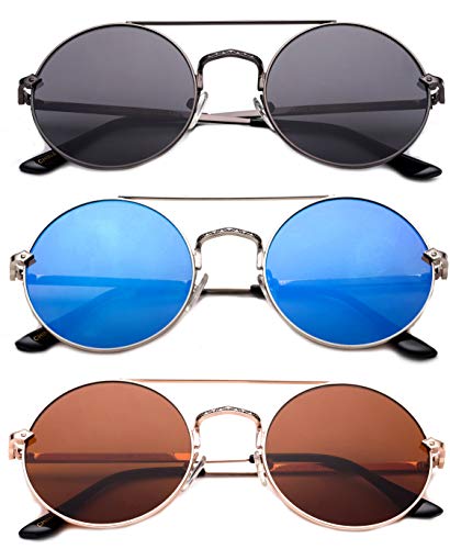 3 Pack Gunmetal, Brown & Blue