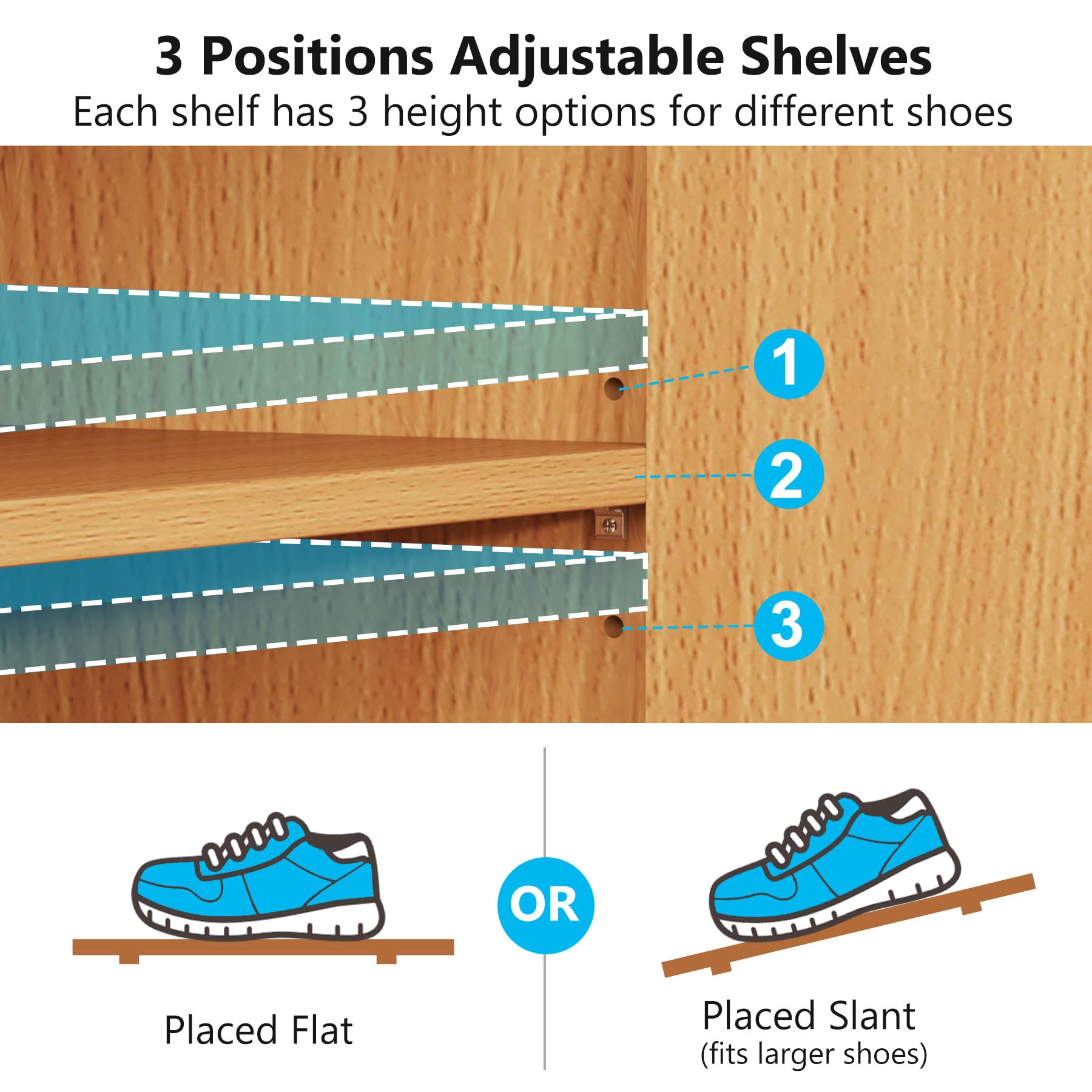 Tribesigns 5-Tier Wooden Shoe Storage Cabinet with Adjustable Shelves & Doors - Narrow Shoe Organizer for Entryway, Hallway, Closet - Perfect for Small Spaces & Home Organization