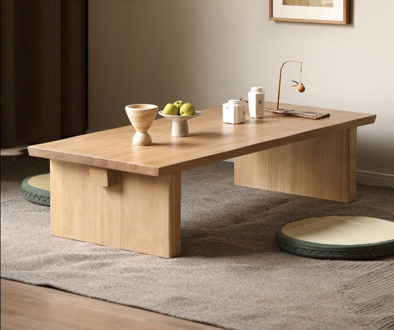 Handcrafted Live Edge Tea Table - Solid Oak & Birch Wood - Rustic Modern Coffee Table for Living Room, Lounge, or Office Decor