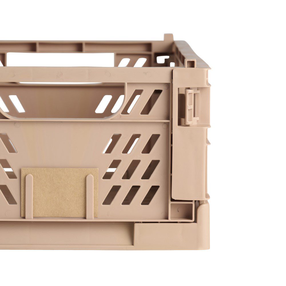 DESIGNSTUFF Collapsible Slant Storage Crate - Large 50x33cm, Tuscany Design - Foldable Organizer for Home, Office, Laundry, or Outdoor Use