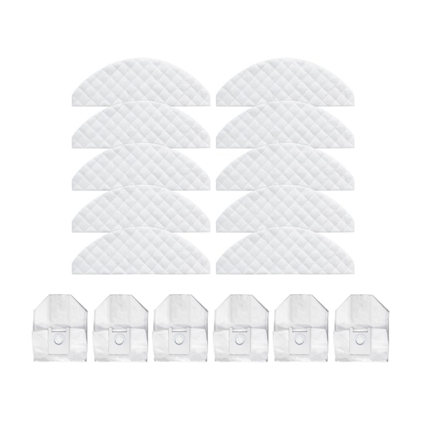 Roidmi EVE Plus Robot Vacuum Accessories Kit - 16 Pack Disposable Dust Bags & Mop Cloths Replacement Parts for Floor Cleaning & Maintenance (White) | Perfect for Home, Office & Pet Hair Care