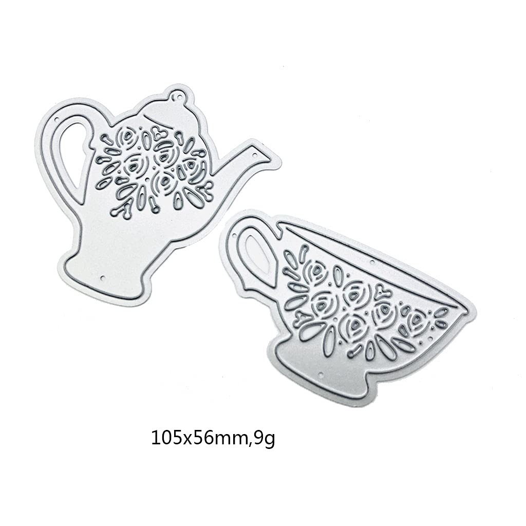 Metal Teacup Teapot Die Cuts for Card Making - Embossing Dies for Scrapbooking, DIY Greeting Cards, Paper Crafts & Album Decoration - Perfect for Wedding Invitations, Birthday Cards & Home Decor Projects