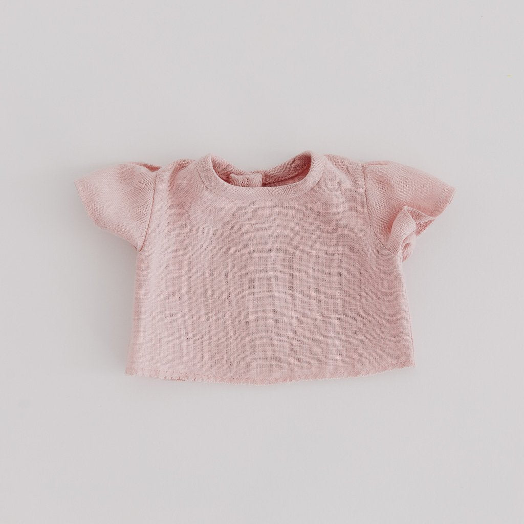 Mauve Linen Doll Shirt for Women - Soft & Breathable Summer Blouse - Perfect for Casual Outings & Beach Vacations