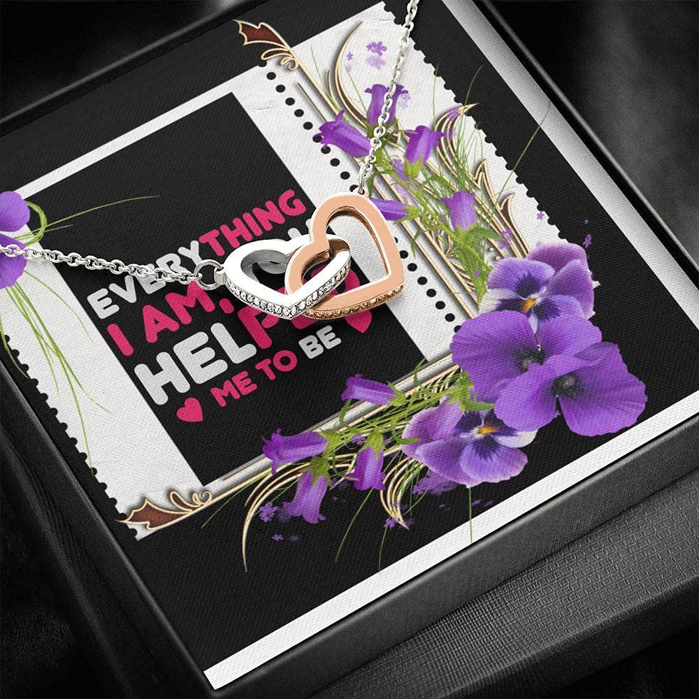 Personalized Message Card Jewelry - Inspirational Pendant Necklace 'Everything I Am You Helped Me To Be' with Gift Card | Meaningful Birthday Gift for Women, Mom, Wife | Perfect for Anniversaries, Graduations & Special Occasions