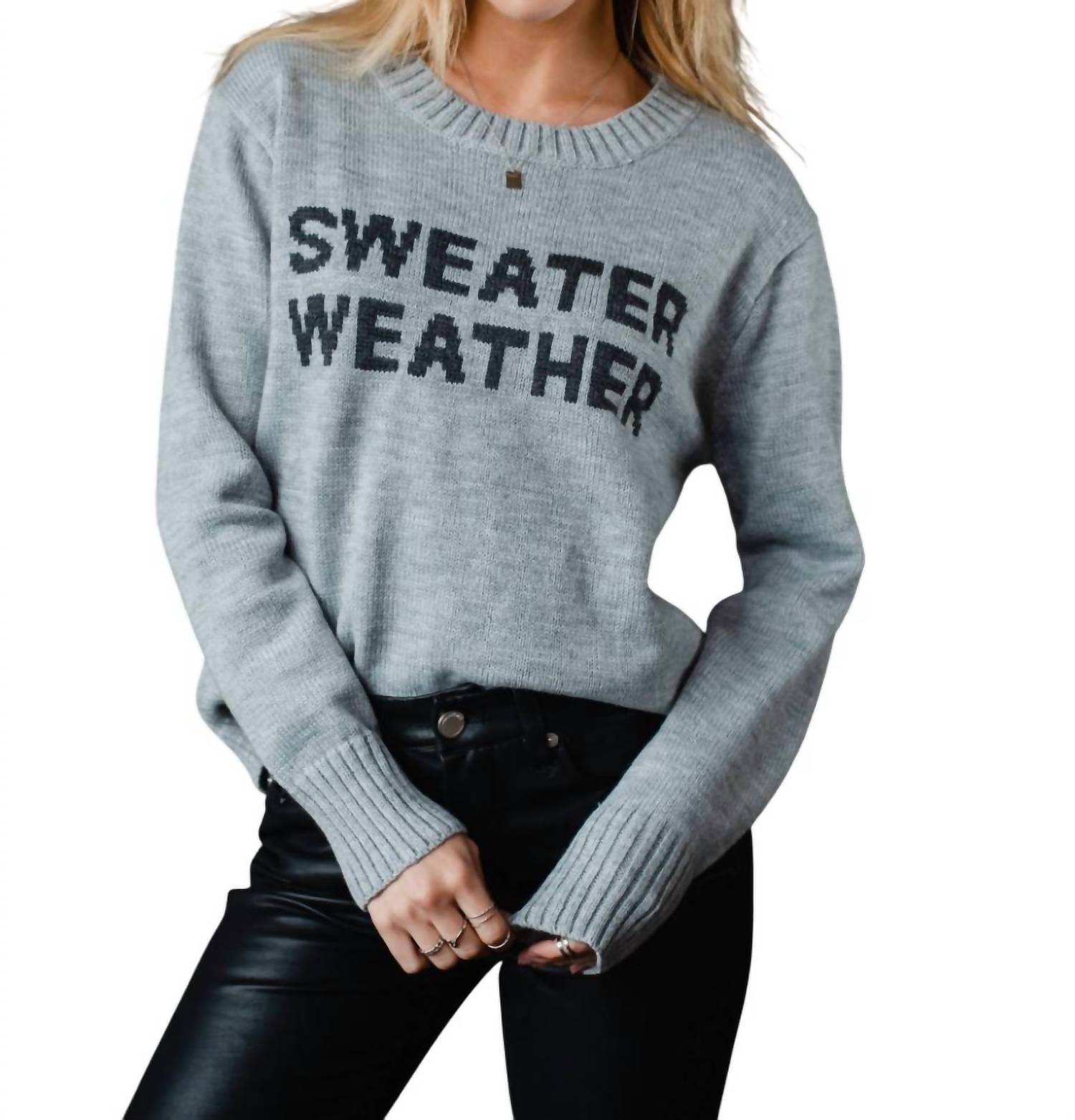 Light Gray Crew Neck Sweater for Women & Men | Soft & Cozy Sweater Weather Pullover | Perfect for Fall, Winter & Casual Outfits