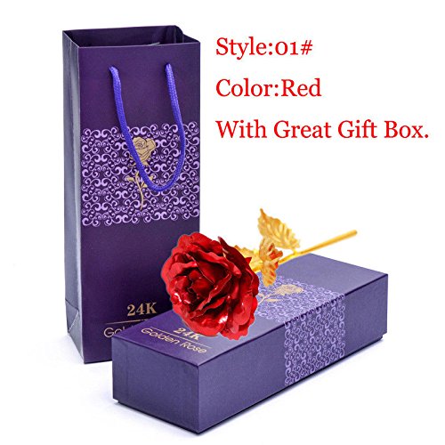 24K Gold Foil Plated Rose - Romantic Anniversary Gift with Elegant Gift Box | Perfect for Valentine's Day, Wedding Proposal, Anniversary & Special Occasions