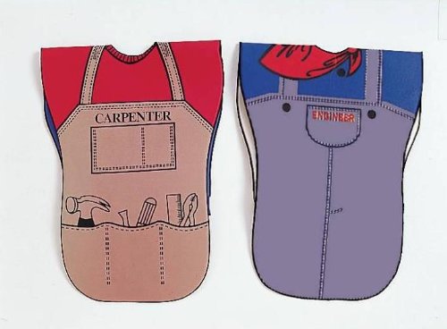 Childcraft Adjustable & Reversible Role Play Costume Vests for Kids - 4-Piece Pretend Play Set for Doctor, Chef, Police & Firefighter - Perfect for Classroom, Dress-Up & Imaginative Play