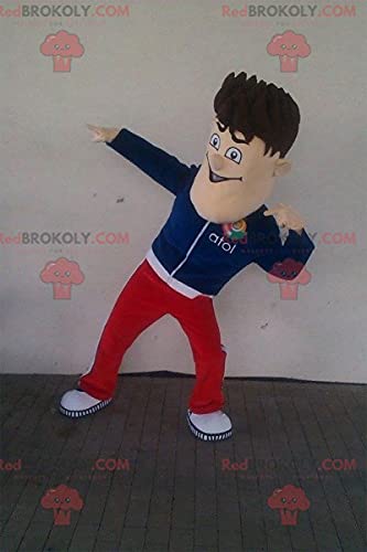 SPOTSOUND Happy Teen Boy Mascot Costume - Red Broccoli Character Outfit for Cosplay, School Events & Sports Games