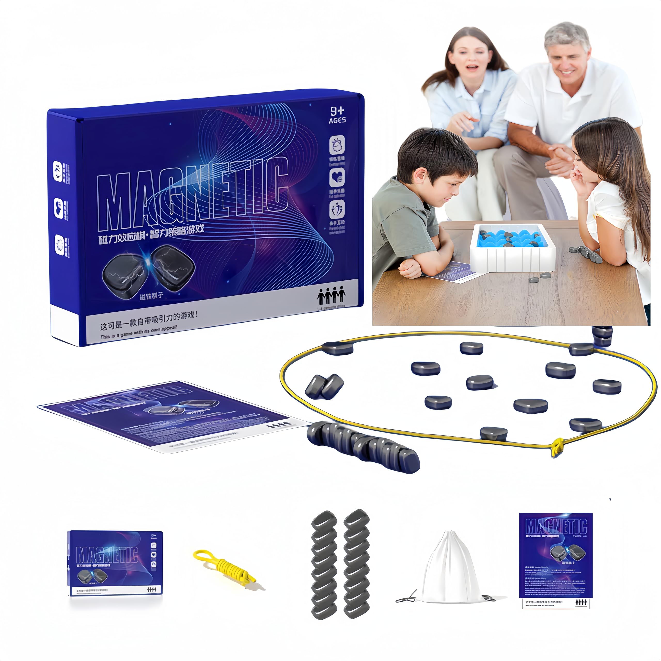 2024 New Portable Magnetic Chess Set - Classic Strategy Board Game for Kids & Adults - Fun Family Party & Travel Game - Multiplayer Magnetic Chessboard - Great Puzzle Gift Idea (Set B) - Perfect for Indoor Play, Road Trips & Gifts